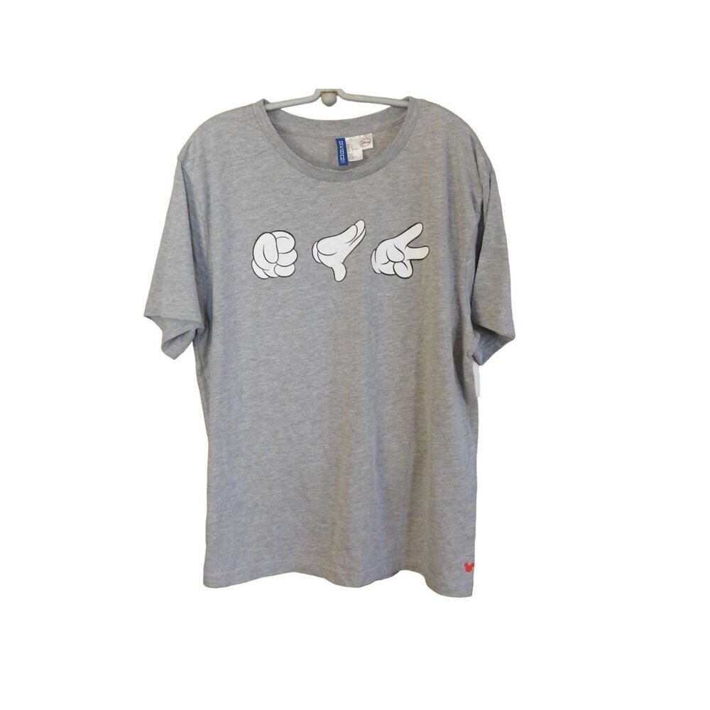 Disney T Shirt Divided L Grey  rock paper scissors Large
